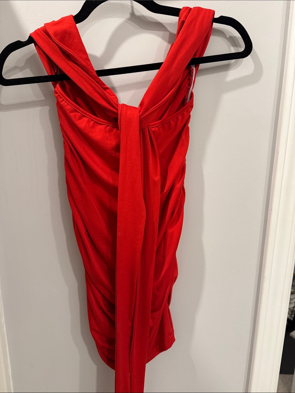 Sculpting Red Ruched Mini Dress - Picture 2 of 2